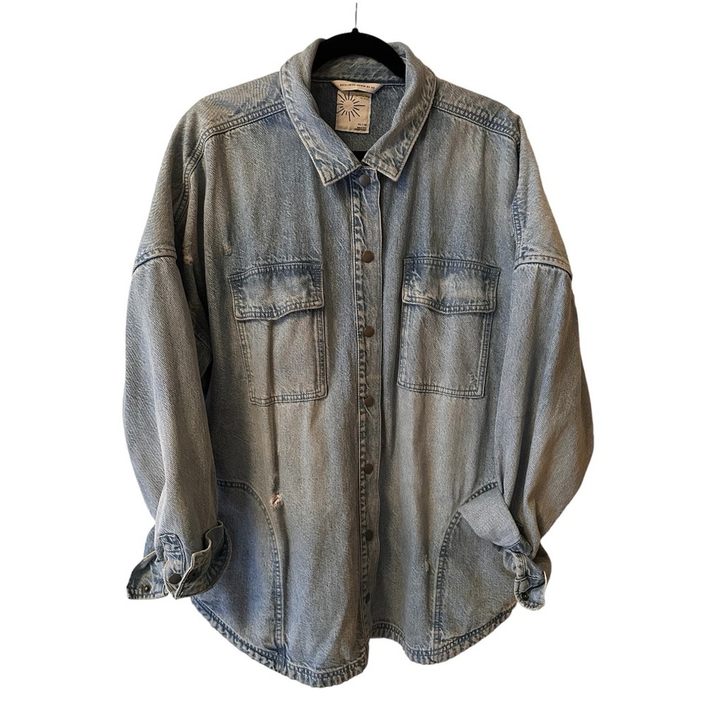 Aerie Oversized 100% Cotton Denim Shirt Jacket Size XL